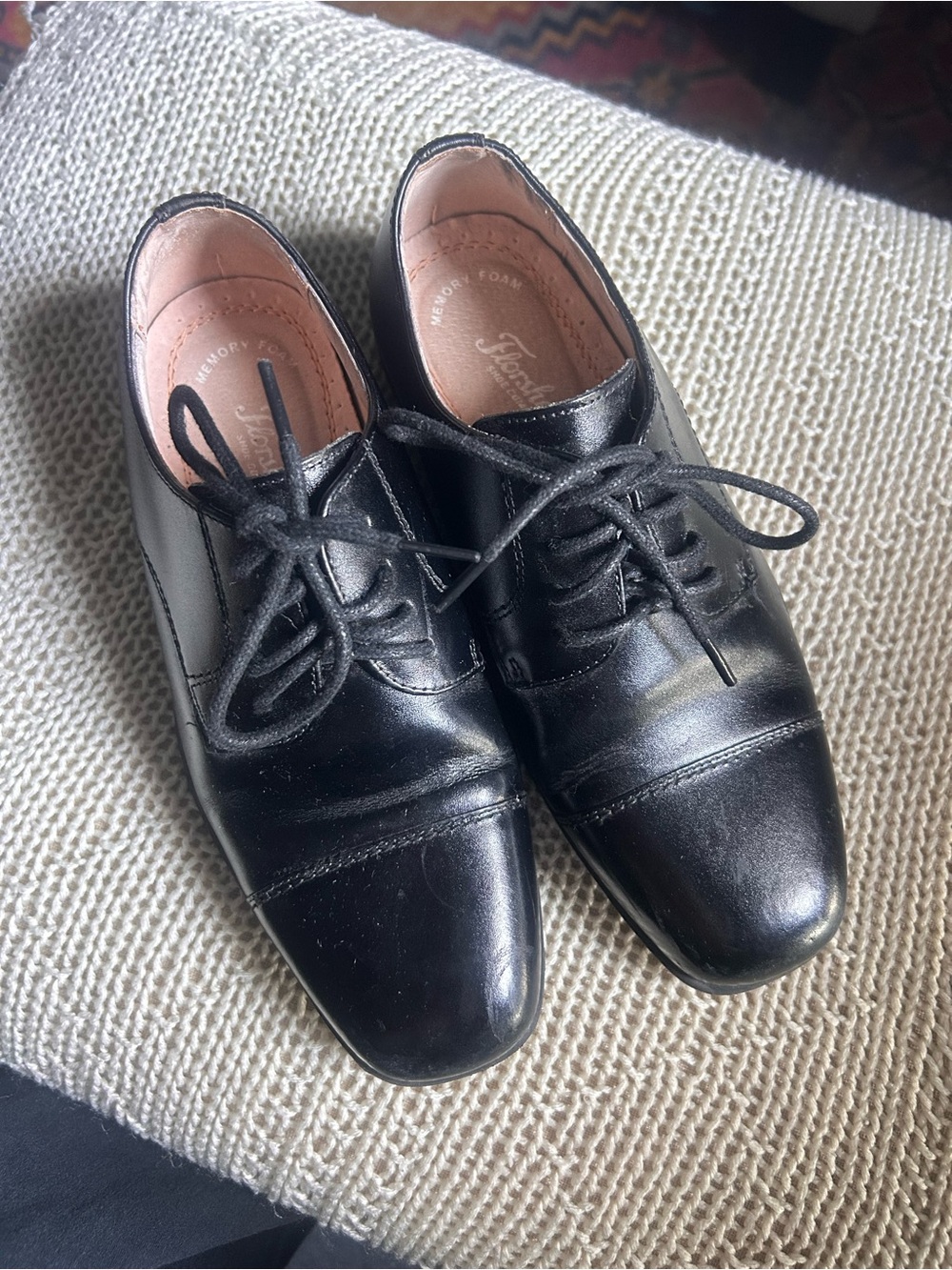 Florsheim Black Kids Lace-Up Dress Shoes